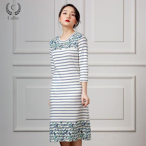 Đầm thun suông Callia tay lửng Riko