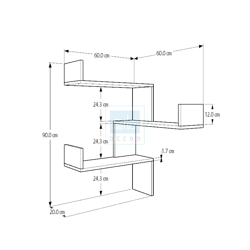 Kệ Gỗ Trang Trí Treo Góc Tường Đơn Giản Thích Hợp Để Sách, Đồ Trang Trí, Chậu Cây SIB Decor KT418