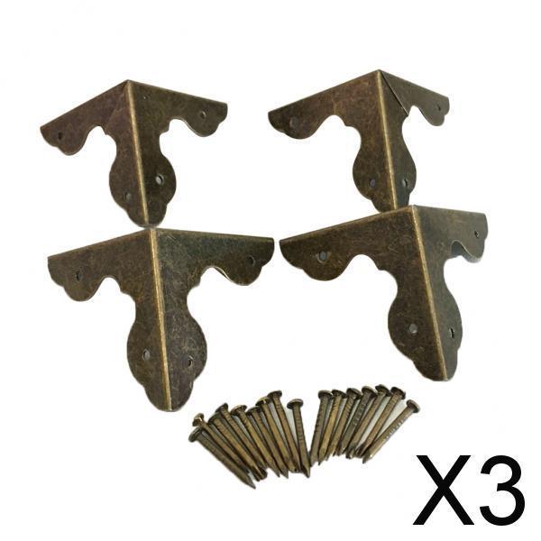 3x4pcs Decorative Vintage Jewelry Gift Box Corner Edge Guards Protectors Cover