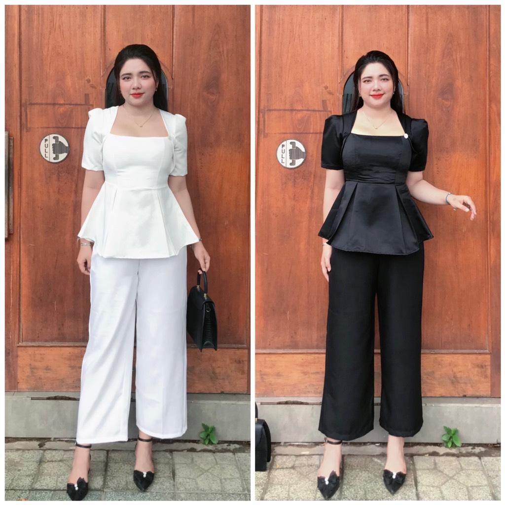 Set áo peplum phi quần suông bigsize