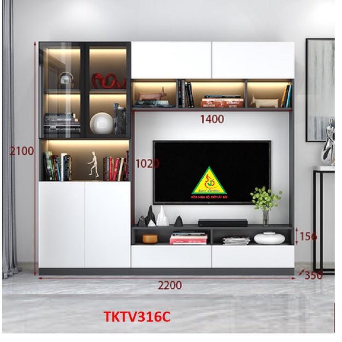 Tủ kệ tivi trang trí phong cách hiện đại TKTV316A - Nội thất lắp ráp Viendong adv