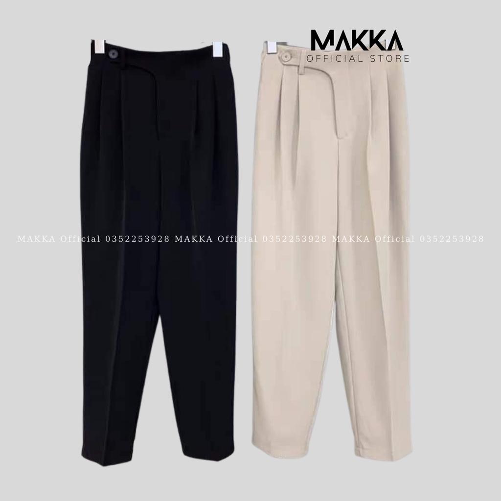 Quần baggy 1 khuy lệch chun sau đi làm đi chơi 4 màu đen trắng xanh kem BAGGY1