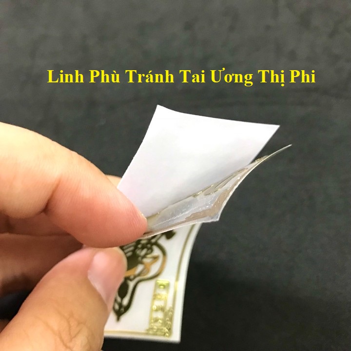 Linh Phù Tránh Tai Ương Thị Phi, Dùng linh phù để dán điện thoại, laptop, xe máy, xe hơi, bàn thờ ông địa hay vị trí làm việc, gối đầu giường, kích thước 4.5x3cm, màu vàng - TMT Collection - SP005361