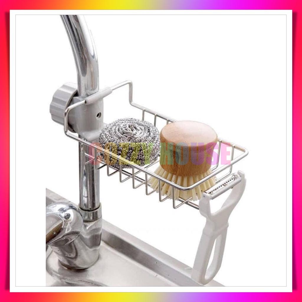 Khay inox gắn vòi rửa chén, lavabo, kệ giá treo để đồ, dụng cụ đa năng tiện dụng Cozzy Home