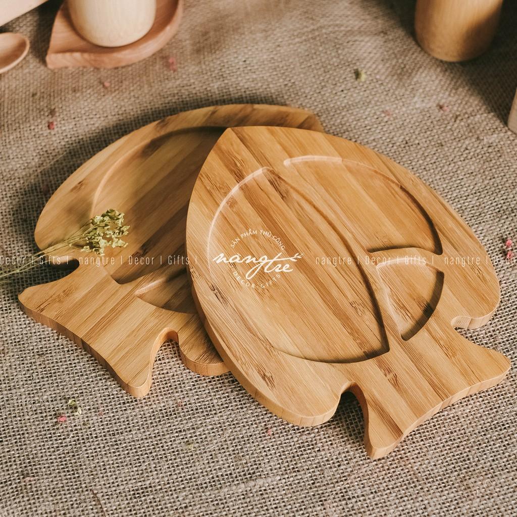 Khay gỗ tre ăn dặm con cá - Khay gỗ tre
