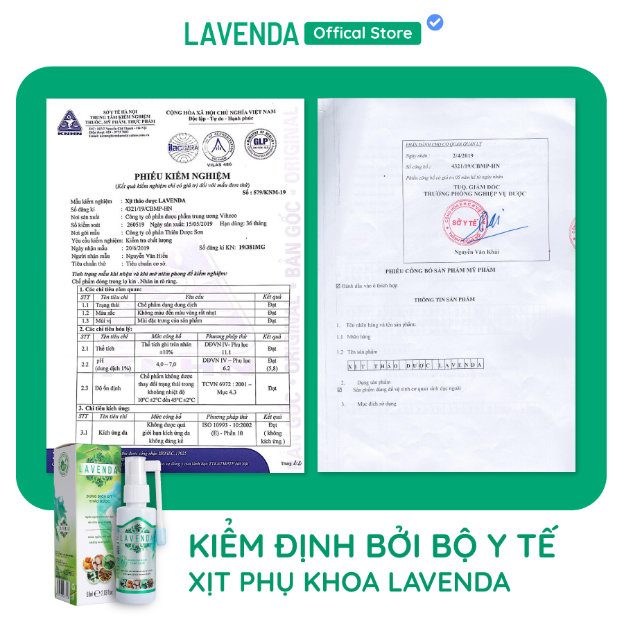 Dung dịch xịt thảo dược LAVENDA làm sạch sâu, xoá sổ khí hư huyết trắng nấm ngứa, khử mùi hôi 60ml