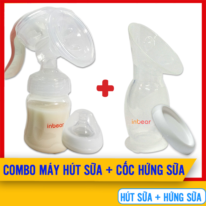 [COMBO] Máy Hút Sữa Bằng Tay Inbear Và Cốc/Phễu Hứng Sữa Inbear Nature - Hút Sữa Mạnh, Hứng Sữa Tốt, Kích Thích Tia Sữa, Tăng 30% Sữa Mẹ Sau Sinh