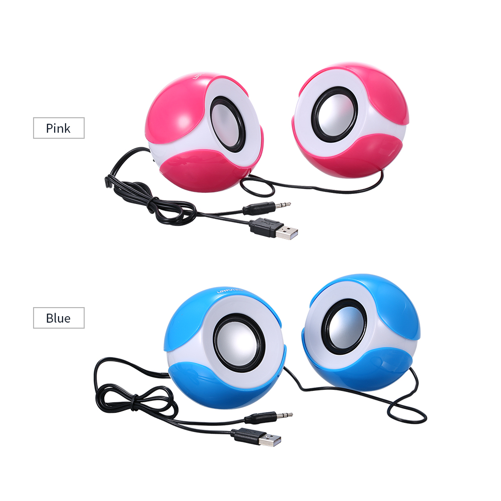 Loa Nghe Nhạc Mini Để Bàn Có Giắc Cắm 3,5 Mm Cho Máy Tính Xách Tay / MP3 / Điện Thoại Thông Minh, Màu Hồng