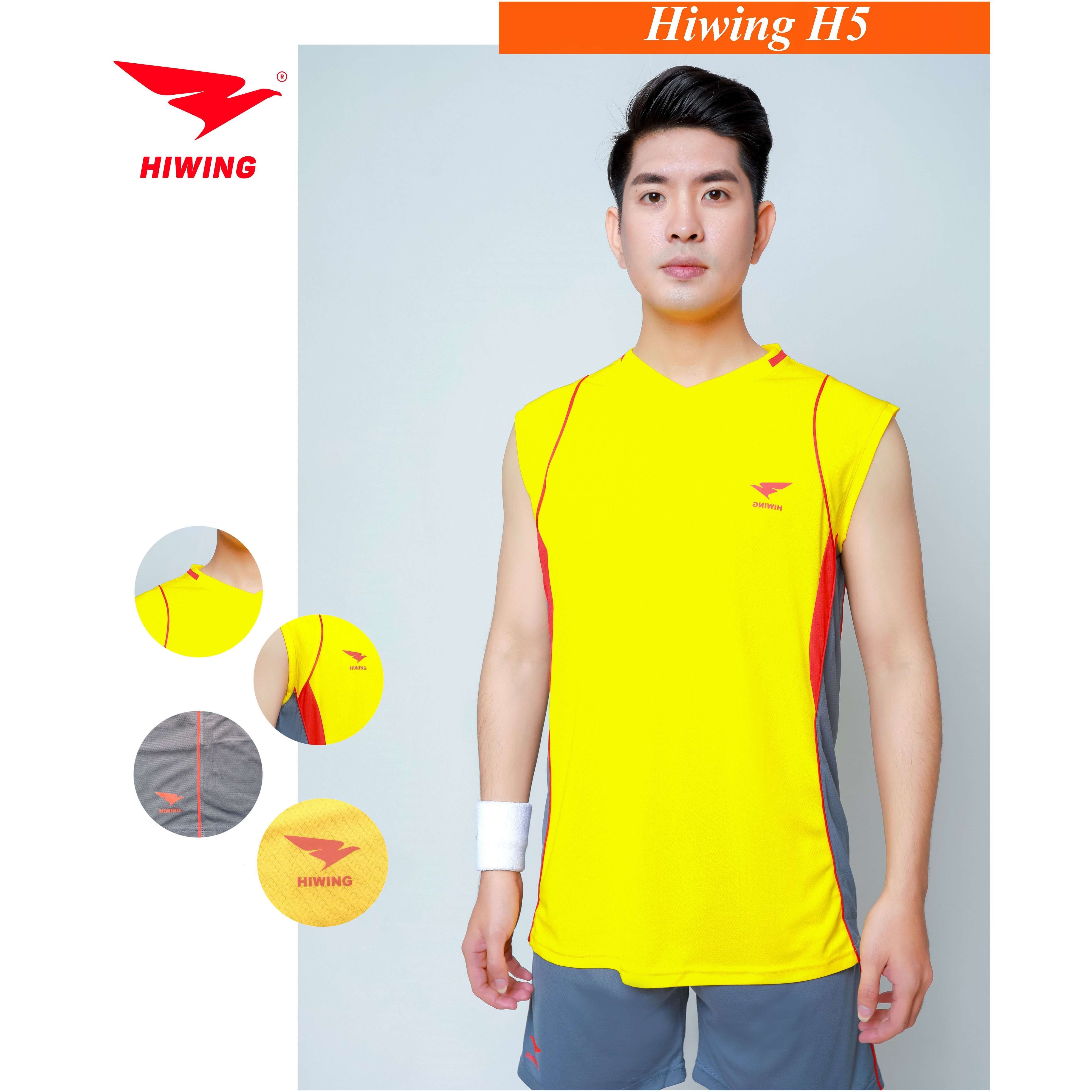 Bộ quần áo bóng chuyền cao cấp thương hiệu HIWING H5 màu vàng