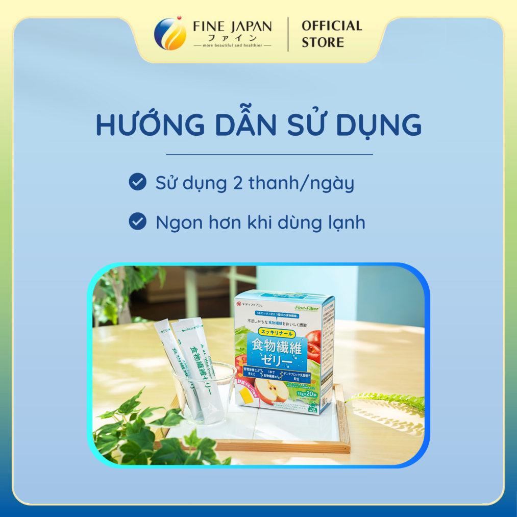 Thạch Chất Xơ & Lợi Khuẩn Fine Japan Dietary Fiber Jelly 20 thanh
