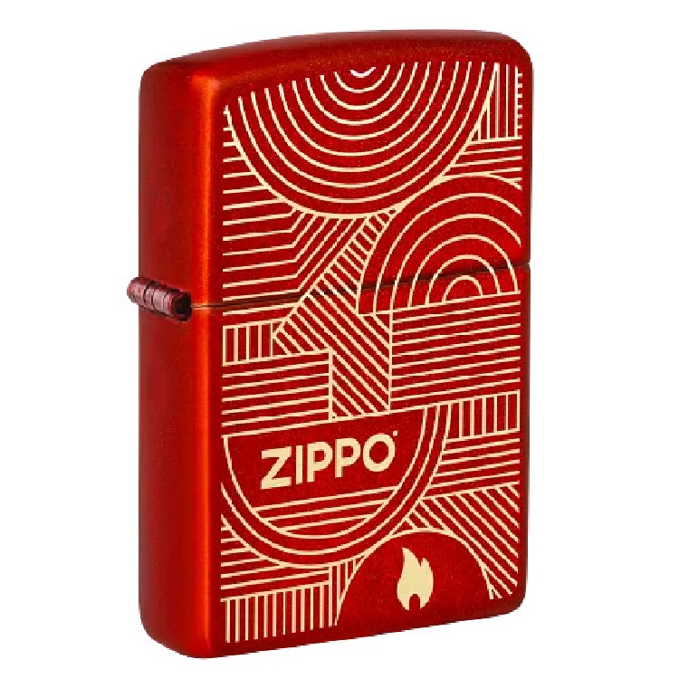Bật Lửa Zippo Logo Flame Art Deco Circles Lines 48705