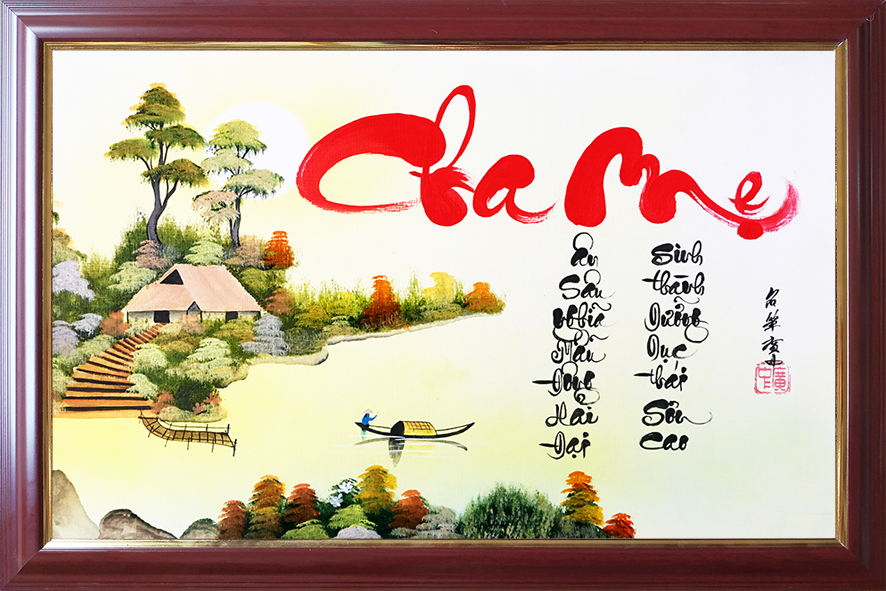 Tranh thư pháp Cha Mẹ