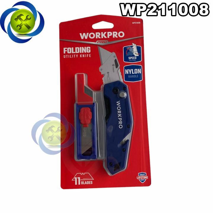 Dao rọc cáp gấp gọn Workpro WP211008 cán nhựa thay lưỡi nhanh