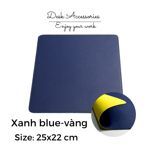 Lót Chuột 2 Mặt Da Mouse Pad  25x22 cm May Bo Viền Tinh Tế Da Mềm Bền Đẹp