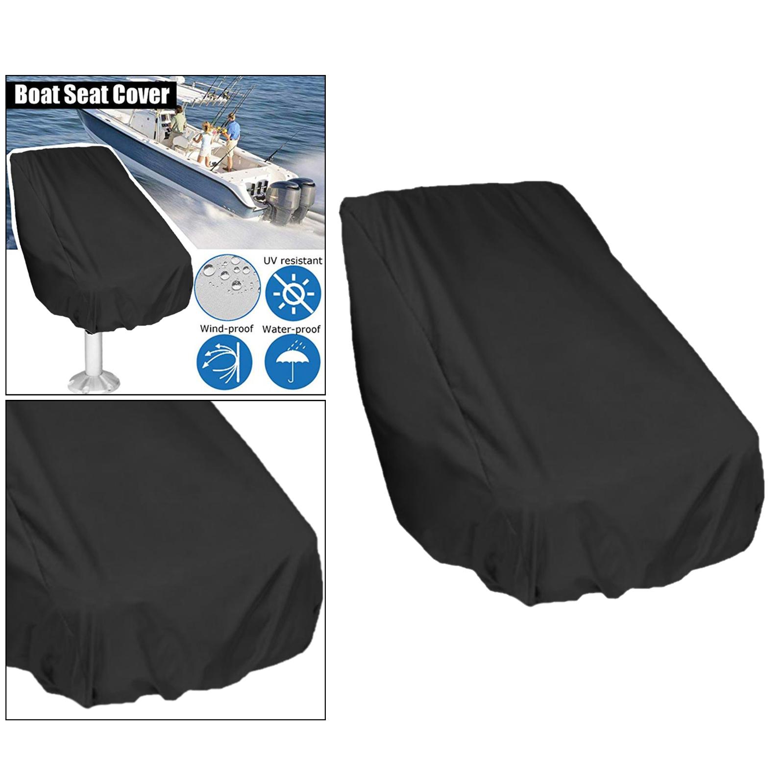 3x Boat Seat Cover Outdoor Yacht Waterproof Elastic Hem Protection Black