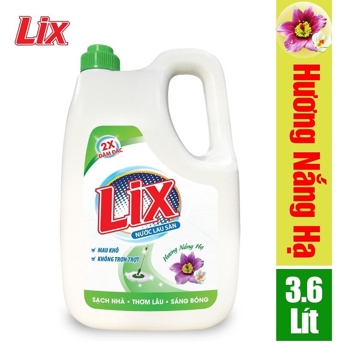 Nước lau sàn Lix hương nắng hạ dung tích 3.6 lít LH360 - thơm mát sáng bóng sàn