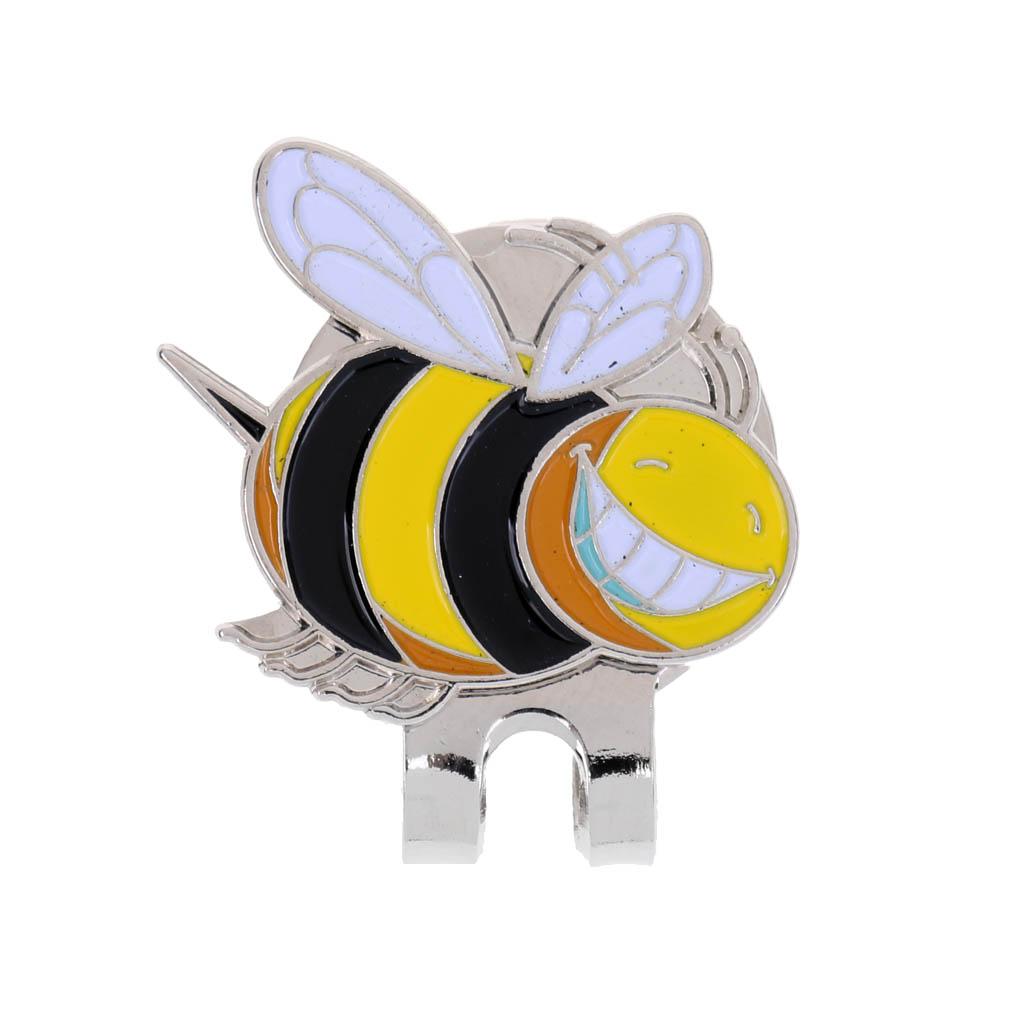 2xPortable Alloy Golf Ball Marker with Magnetic Golf Hat Clip Little Bee