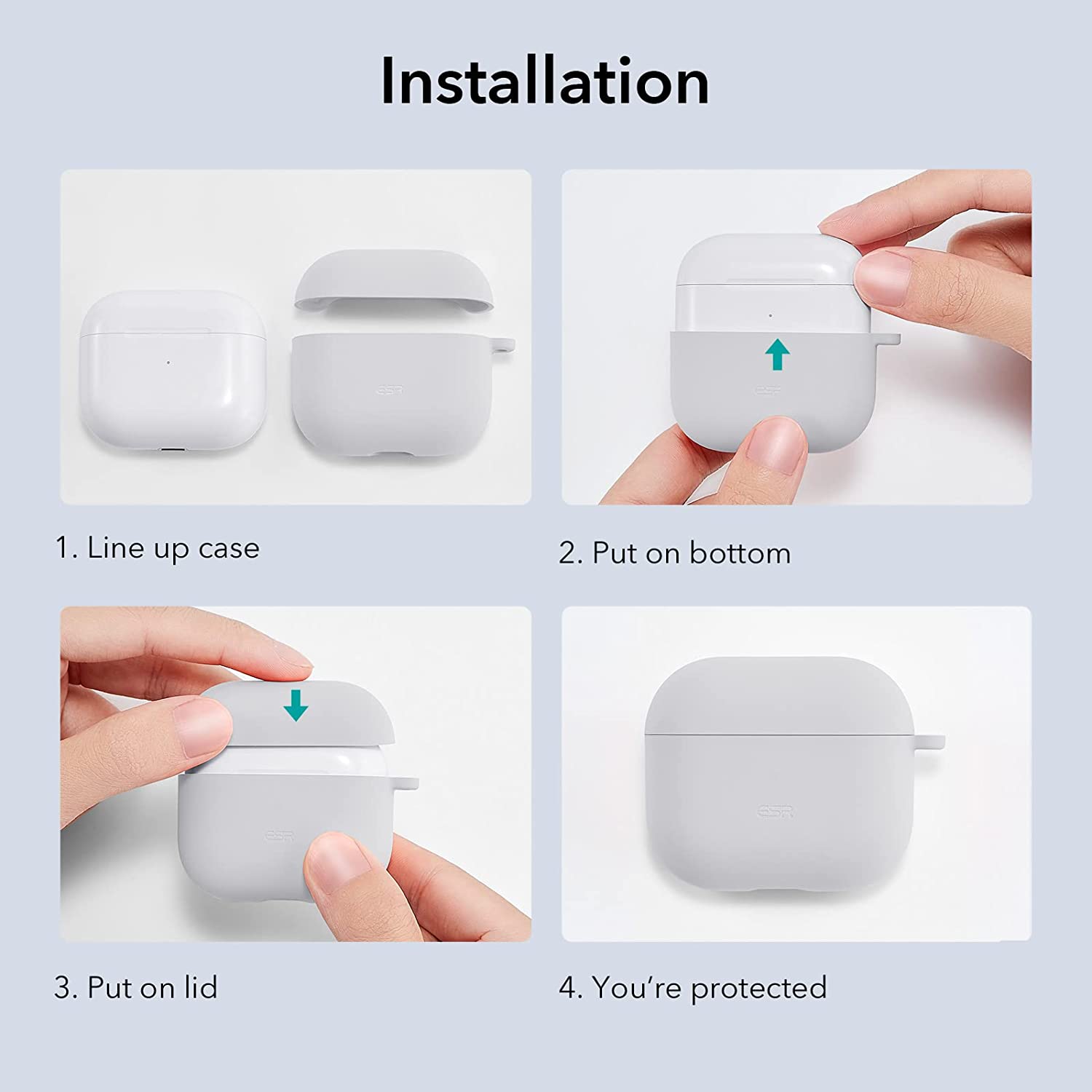 Bao Case ESR Hybrid Protective Bounce Carrying Case dành cho AirPods 3 (2021) - Hàng Nhập Khẩu