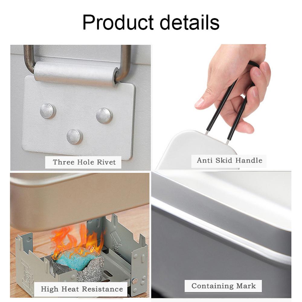 Portable Aluminum Alloy Lunch Box Outdoor Camping Picnic Travel Food Storage Containers Hot-proof Handle Lunchbox Mini Mess Tin