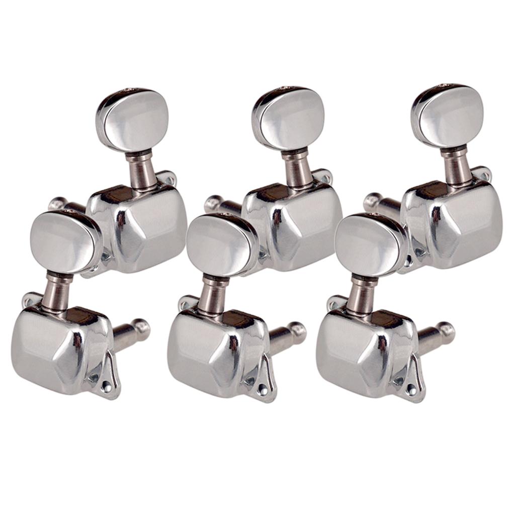 Sunnimix Bạc 3L3R Semiclosed Đàn Guitar Chỉnh Chốt Chỉnh Âm Cho Đàn Acoustic Guitar Điện Phần