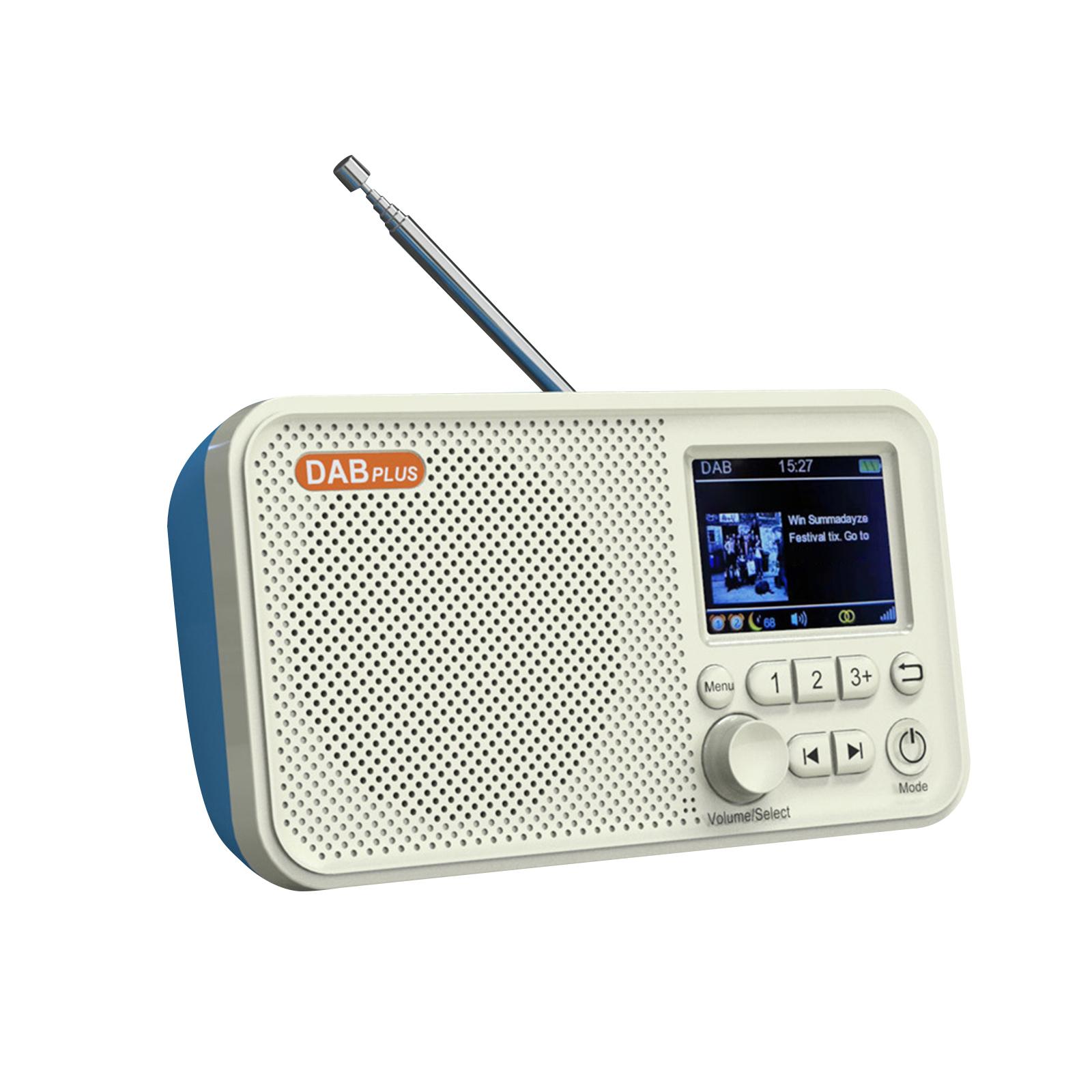 Portable DAB FM Digital Radio USB Rechargeable BT5.0 Alarm Function Radio with Aux In Earphone Socket TF Card Slot