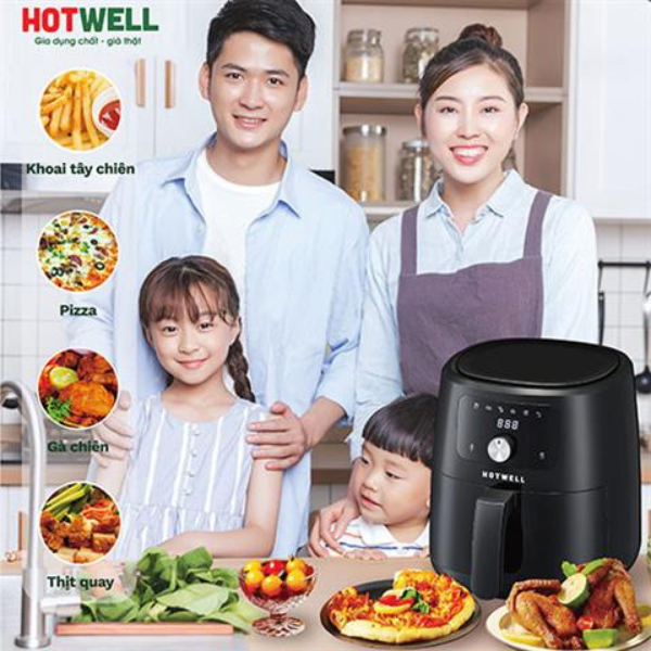 Nồi Chiên Không Dầu HOTWELL AE50H2 5 Lít, Bảo Hành 12 Tháng, 1 Đổi 1 Trong 100 Ngày - Hàng Chính Hãng