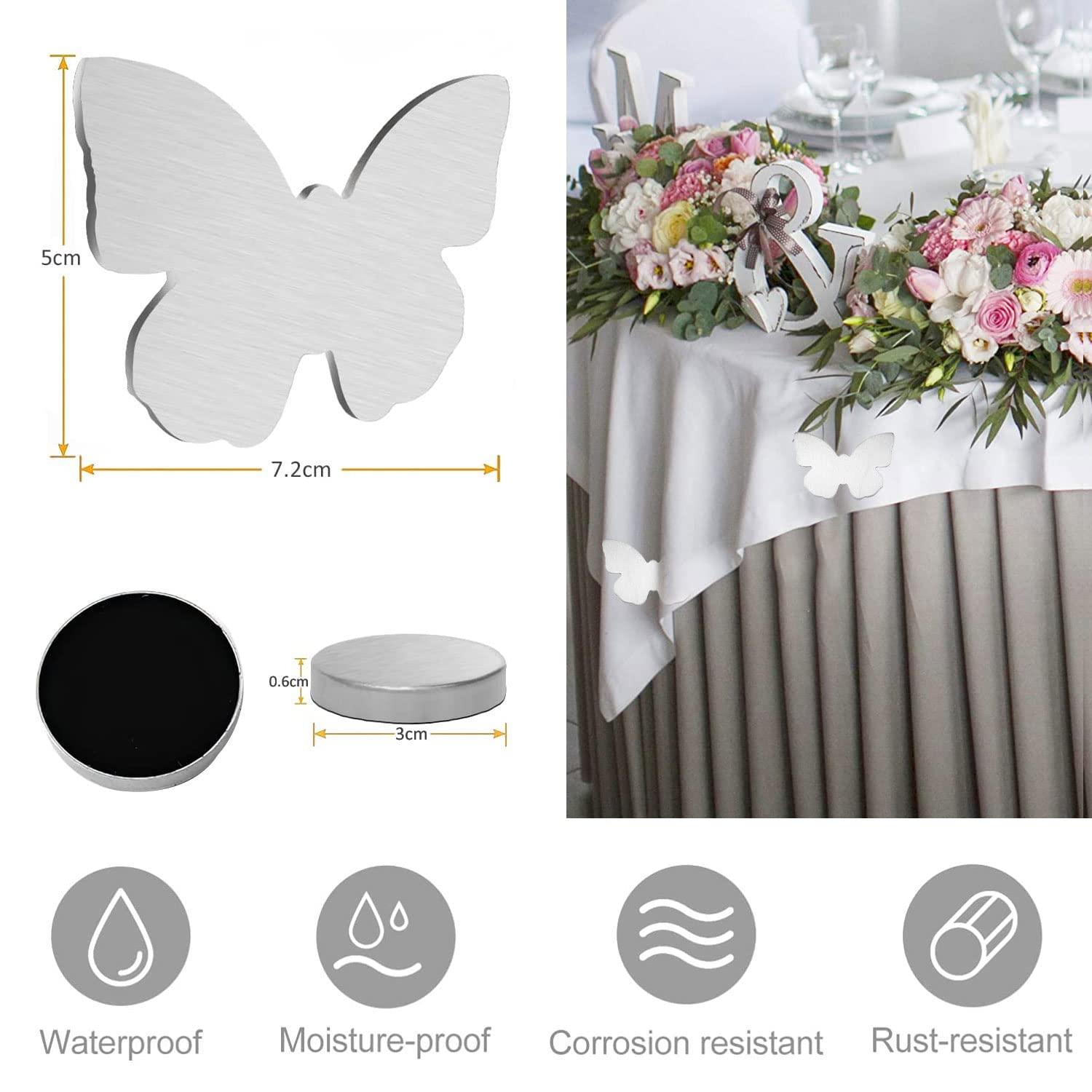 8 Đặt kẹp khăn trải bàn bằng thép không gỉ, giá đỡ khăn trải bàn, nam châm khiếu nại, trọng lượng khăn trải bàn, họa tiết khăn trải bàn, khăn trải bàn, clip khăn trải bàn