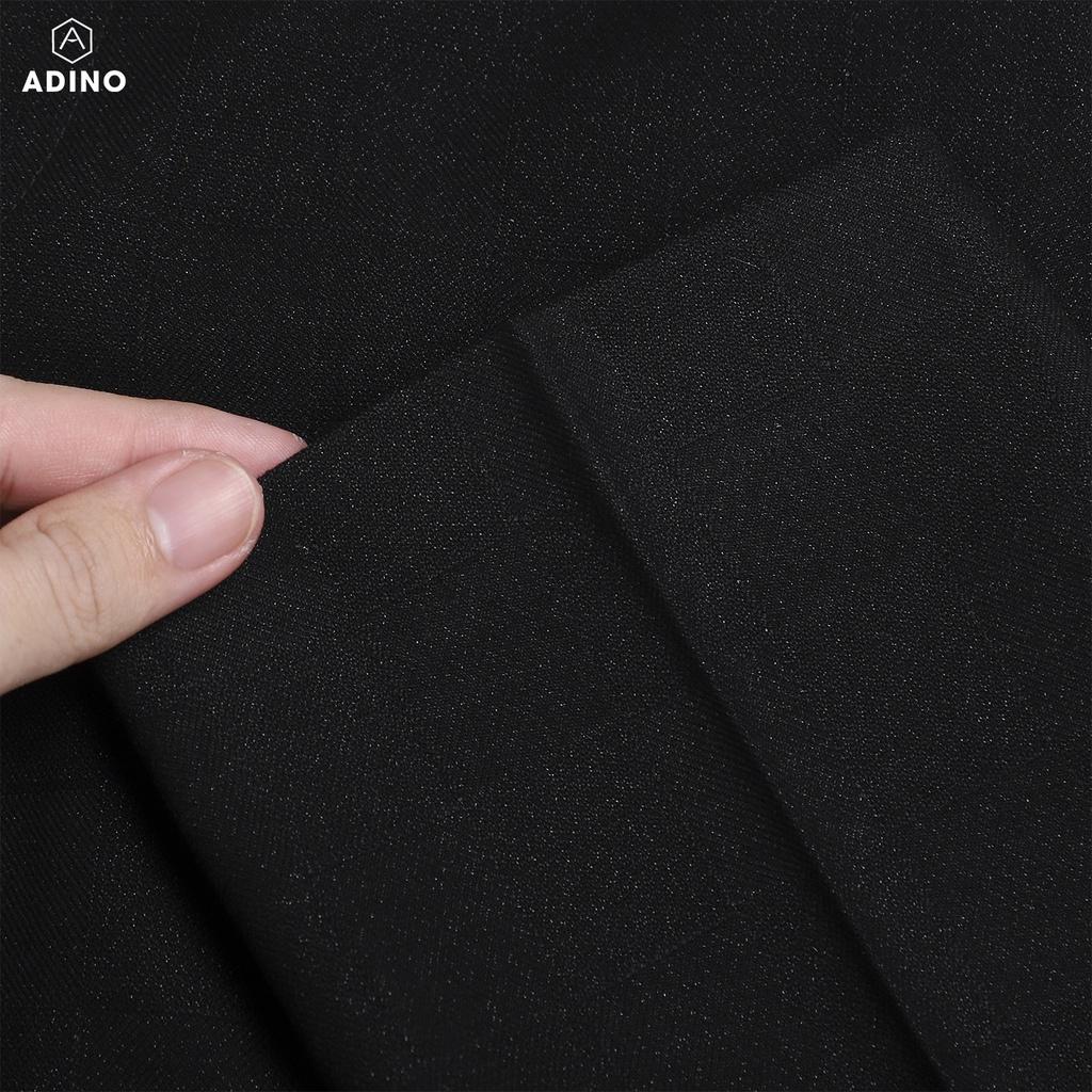 Quần âu nam hàn quốc màu đen kẻ ô ADINO vải cotton dày không bai không xù dáng công sở ống đứng hơi côn QA98