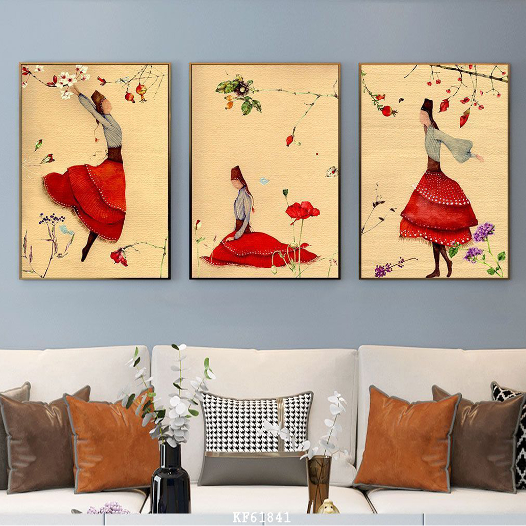 Tranh Canvas Treo Tường Treo Phòng Ngủ Cho Bé - Tranh Cô Gái Nhảy Múa Đẹp