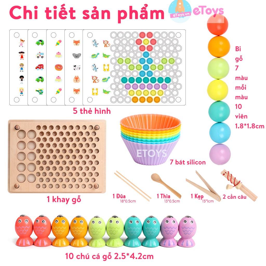 Bộ Giáo Cụ Montessori Đồ Chơi Gỗ Câu Cá Nam Châm Kèm Gắp Hạt Rèn Sự Khéo Léo Cho Bé Đồ Chơi Phát Triển Trí Tuệ