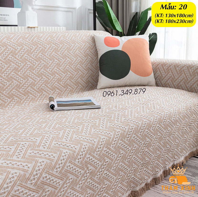 Khăn Thảm phủ Sofa chống bụi bẩn, Mền đắp thư giãn, Thảm Sofa phòng khách loại một màu