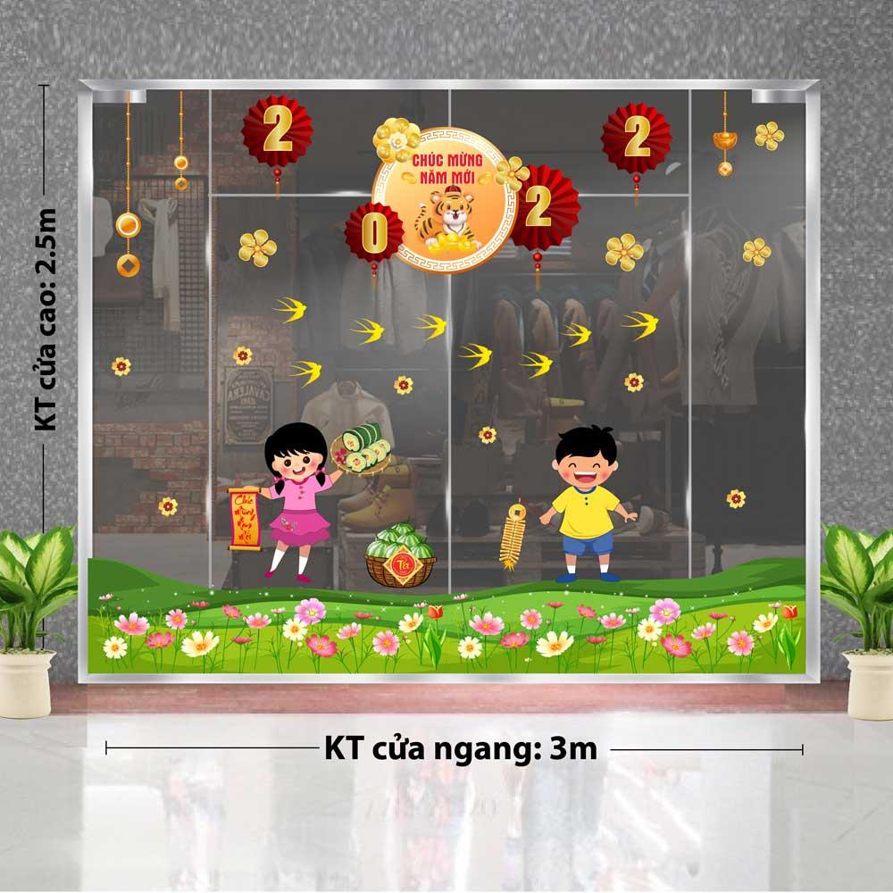 DECAL TRANG TRÍ TẾT NGUYÊN ĐÁN 2022 COMBO SỐ 3