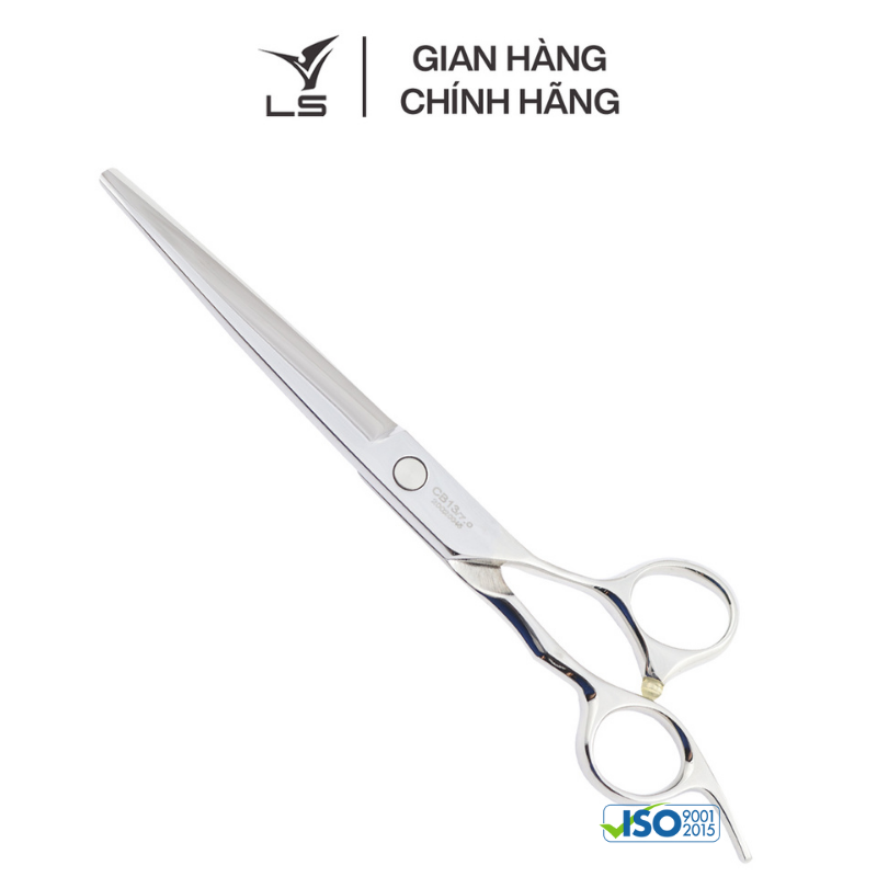 Kéo cắt tóc LS lưỡi thẳng quai offset vênh đỡ ngón cố định CB13/7.0