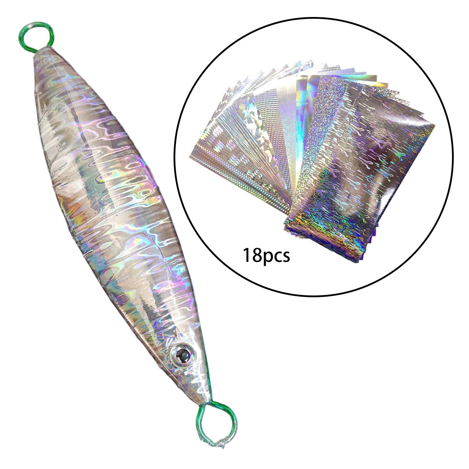 18x Fishing Sticker Paper Flasher Self-Adhesive Holographic Flashing Tape