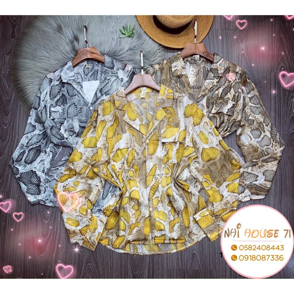 Áo Sơ Mi NHIHOUSE71 Tơ Tằm Tay Dài Form Rộng Họa Tiết Sang Chảnh Dưới 65kg