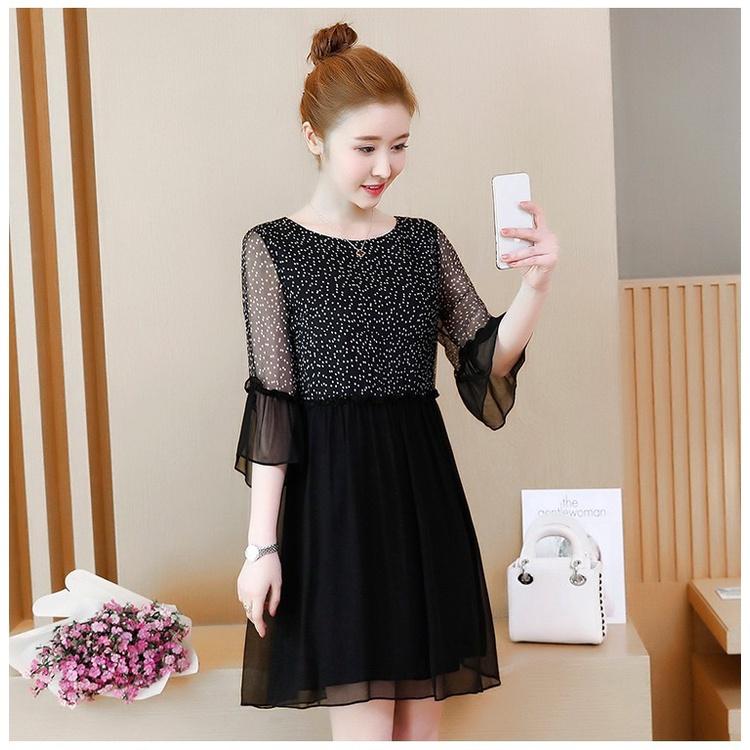Đầm Voan Suông Xòe Xếp Ly Chấm Bi Cực Xinh BY1134