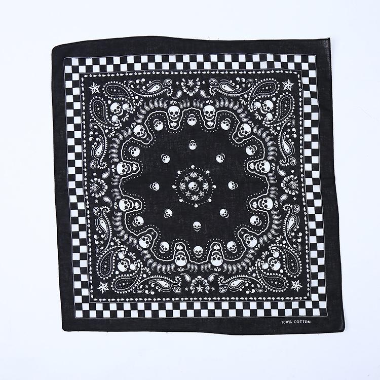 Bộ sưu tập khăn bandana street style họa tiết đầu lâu các loại (54x54cm) - BDN26 ĐL - Xương tay