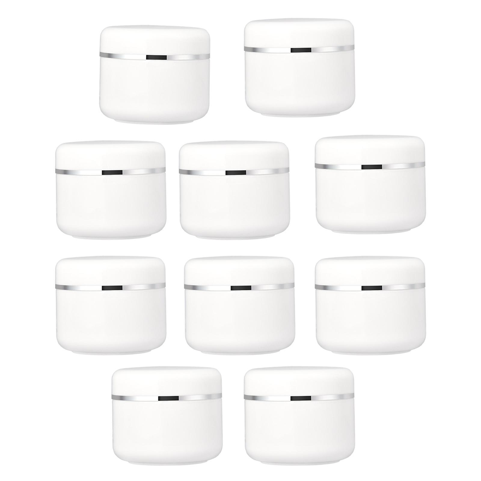 Set of 10 Refillable Jars Empty Cosmetic Containers Bottle