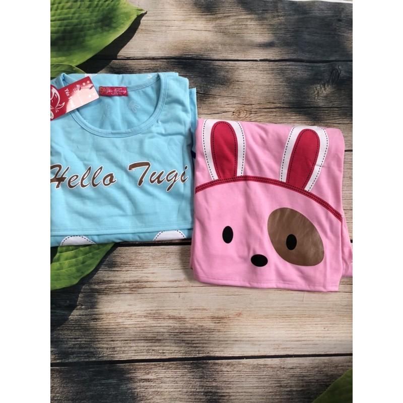 Bộ đồ bầu và sau sinh dài tay HELLO TAI THỎ chất cotton co giãn cực kì thoải mái BD929