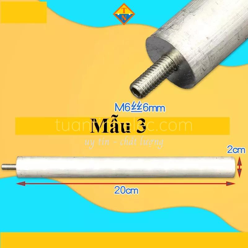 Thanh Magie khử cặn bình nóng lạnh ren 6mm, dài 20cm # phụ tùng bình nóng lạnh - M3 2*20cm