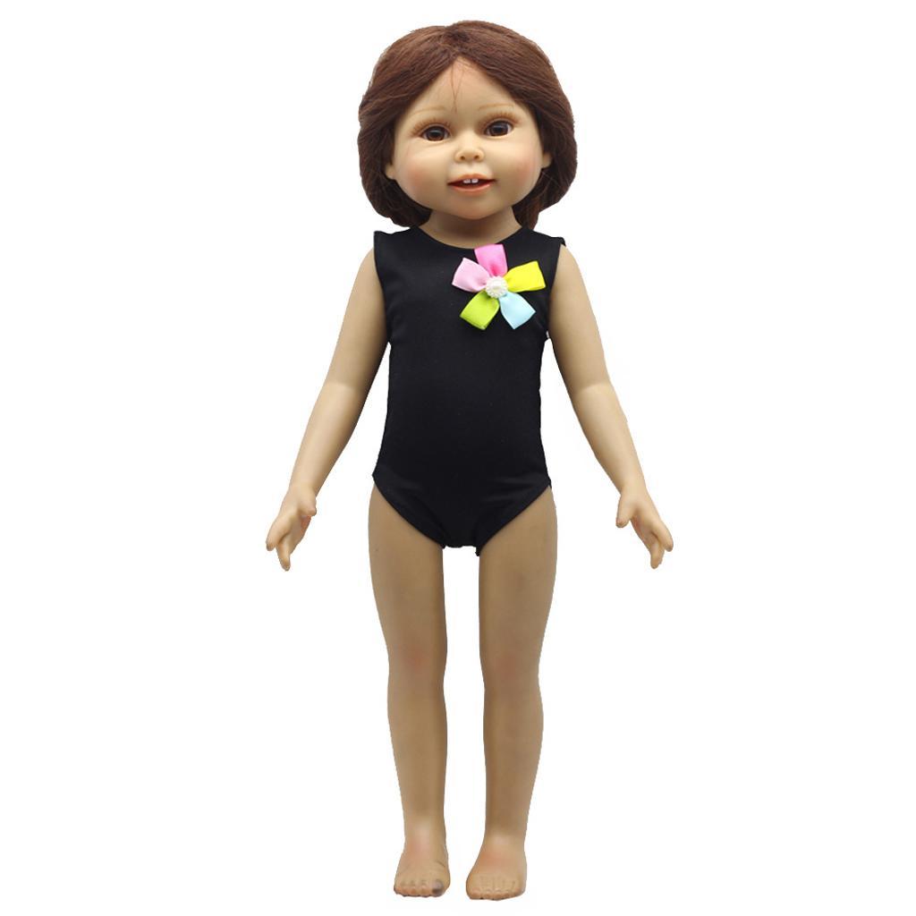 Cute Flower One-piece Swimwear Swimsuit Outfit for 18inch American Doll Our Generation Doll