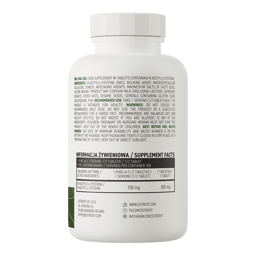 Viên Uống Ostrovit NAC 300 (150 Viên) Bổ Sung NAC N-acetyl-L-cysteine, Hỗ Trợ Sức Khỏe Gan | CitySupp