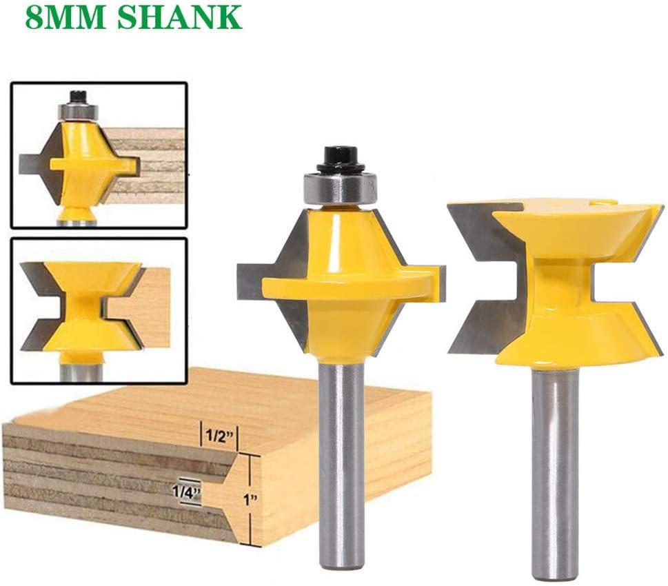 2 Cái Router Bit Set 8 mm Shank Dao phay gỗ 120 độ Công cụ cắt gỗ đục rãnh