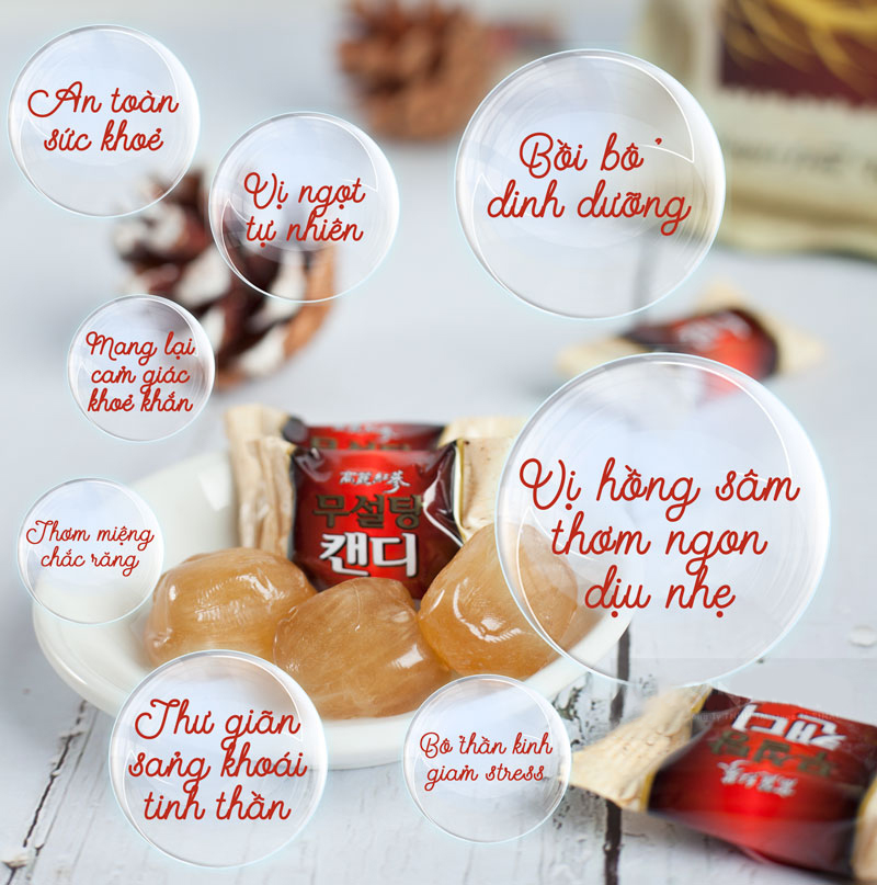 Kẹo Hồng Sâm Không Đường Hàn Quốc Korea Red Ginseng