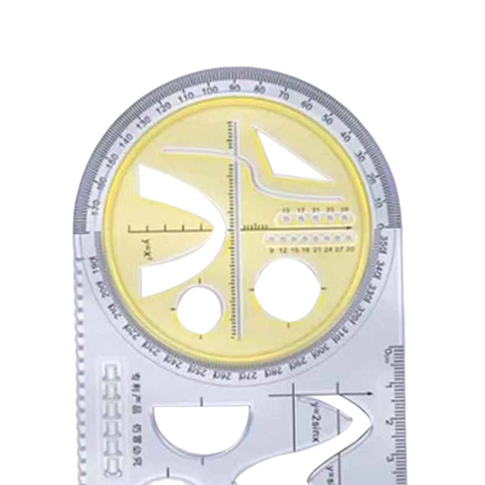 Geometric Ruler Drawing Ruler Measuring Stencil for Artists Sewing Office