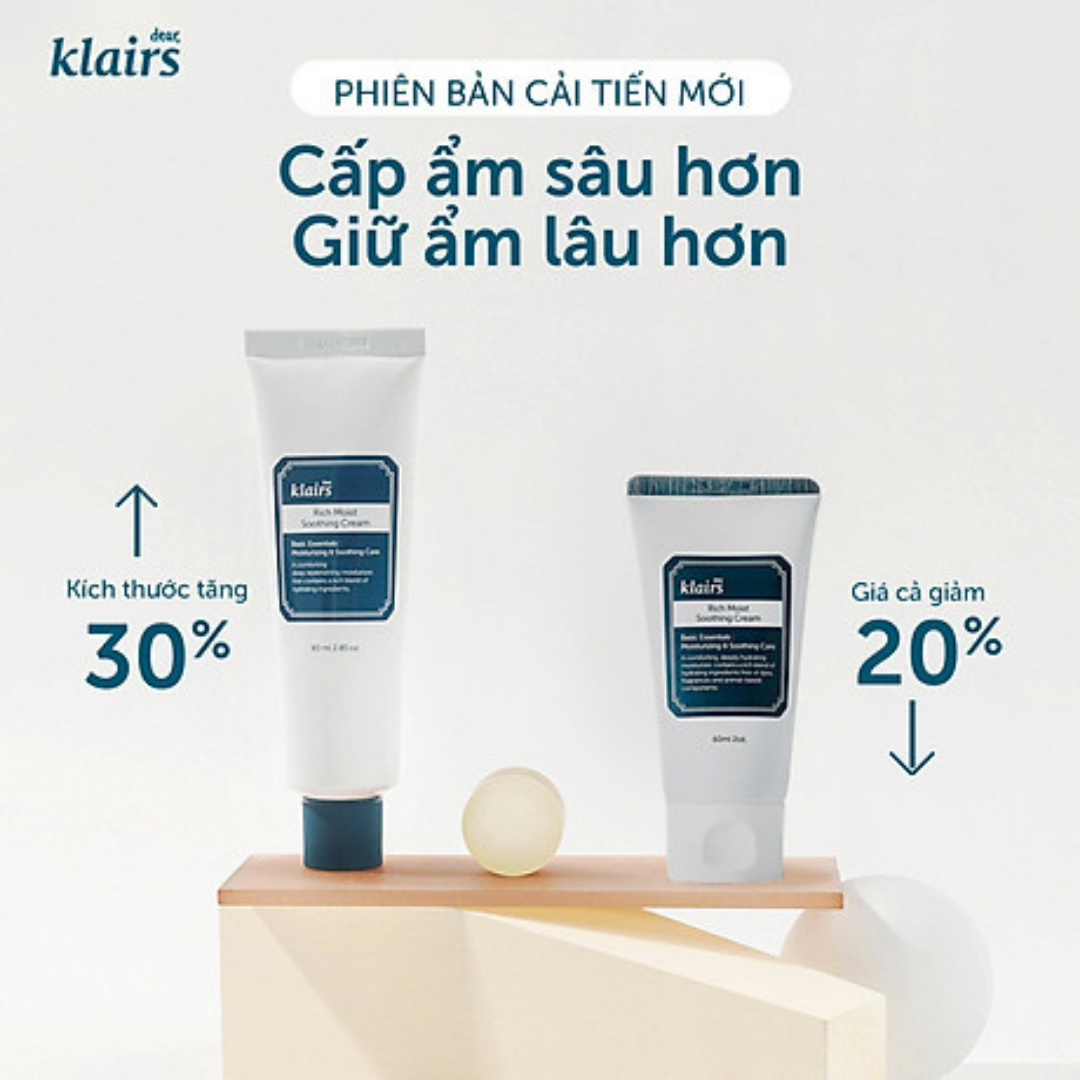 Kem Dưỡng Ẩm Klairs Rich Moist Soothing Cream (60ml)