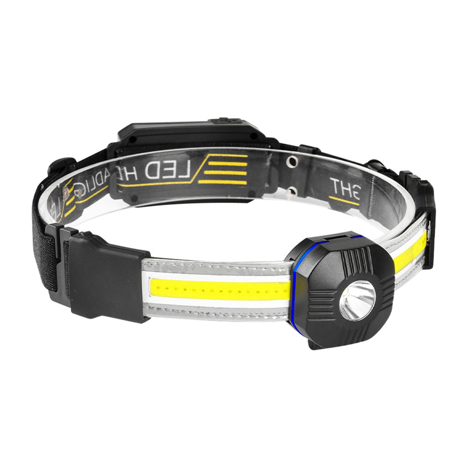 USB Headlamp Flashlight, LED Head Lamp Waterproof COB Headlight Head Lamp with 7 Light Modes for Outdoor Cycling Fishing Running Camping Climbing