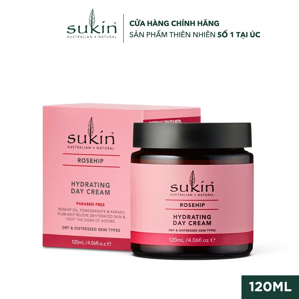 Kem dưỡng ẩm da ban ngày Sukin Rosehip Hydrating Day Cream 120ml