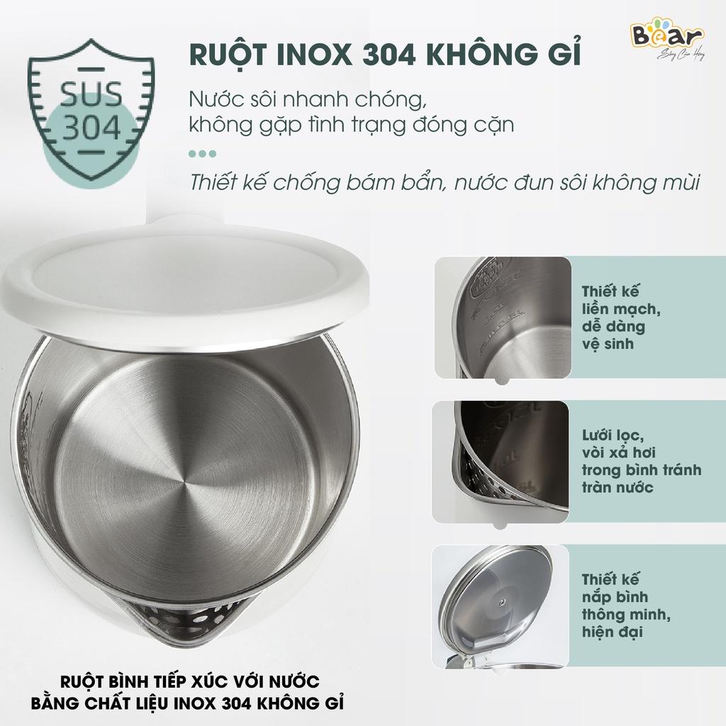 Ấm Siêu Tốc 1,7L Bear Công Suất Lớn, Bình Đun Nước Nóng Nhanh, Bền Bỉ ZDH-Q17B1 - Hàng Chính Hãng Bảo Hành 18 Tháng