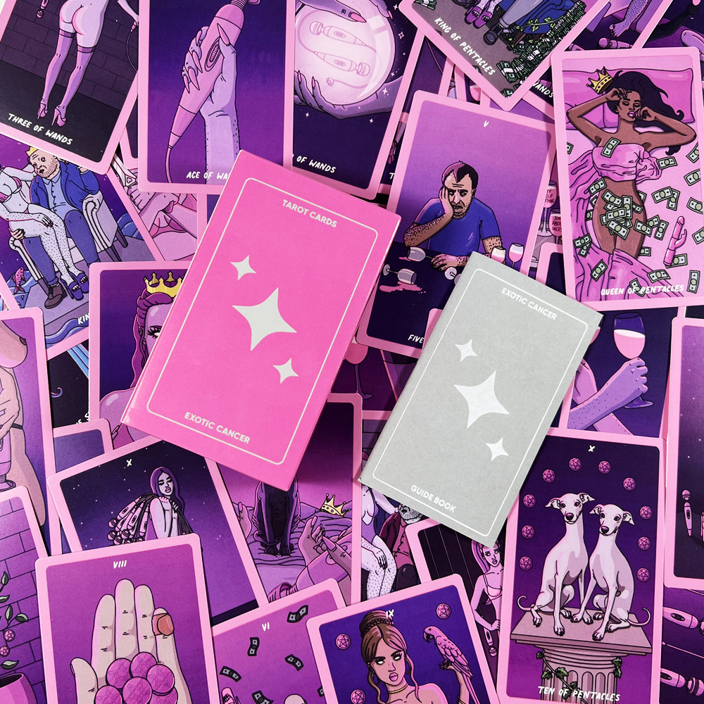 [Size Gốc] Bộ Bài Exotic Cancer Tarot 78 Lá Bài 7x12 Cm Đá Thanh Tẩy